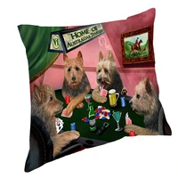 four dogs that can play poker novelty background square throwing pillows stylish pillows that can be used for decoration