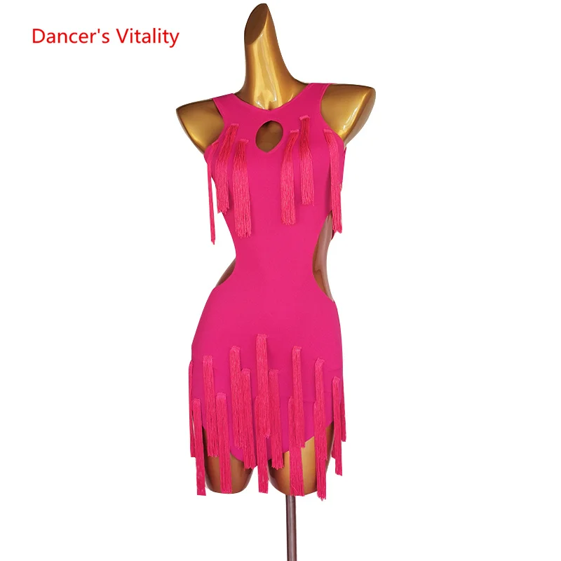 

Latin Dance Dress Practice Art Test Clothes Female Rumba Samba Tassel Performance Competition Clothes Customized Latin Dresses