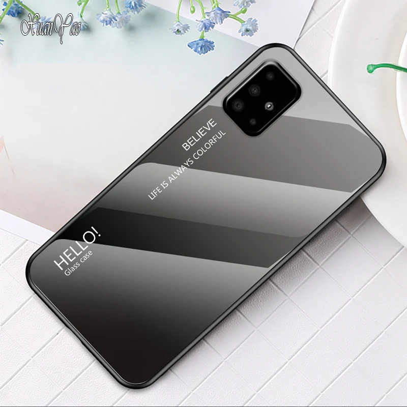XUANYAO чехлы для телефонов Galaxy A71 чехол стеклянная задняя крышка Samsung силиконовый