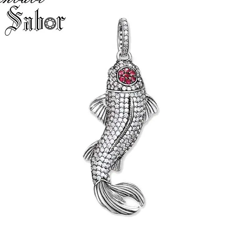 Подвеска Koi Fish тибетский серебристый цвет цирконий размер 4 7 см для женщин