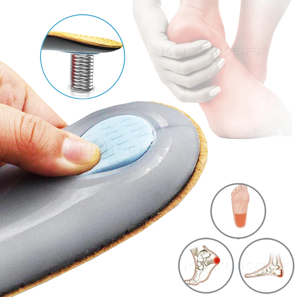 Best Insole For Shoes Leather Orthotic Insoles Flat Feet High Arch Support Orthopedic Shoes Sole Fit In O/X Leg Corrected Insert