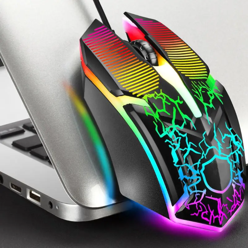 

Wired Gaming Keyboard Mouse Combo Set Colorful LED Backlit Desktop Computer Gaming Keyboad Lighted Laptop Mouse