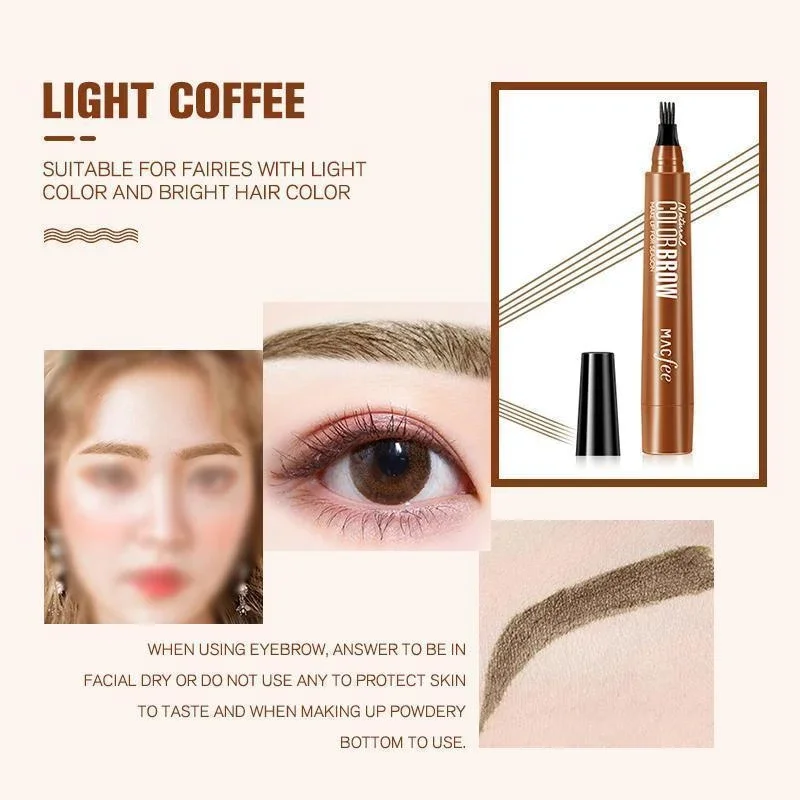 Карандаш для бровей с 4 точками Eyebrown микроблейдинг ТИНТ тату ручка краска макияжа