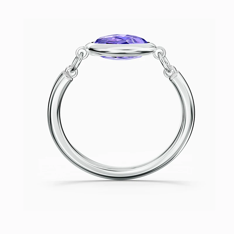 

2020 Fashion Jewelry SWA New TAHLIA Ring White Gold Purple Charming Round Decoration Female Engagement Romantic Jewelry Gift
