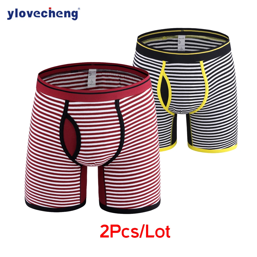 2 шт./лот мужские боксеры нижнее белье хлопковые однотонные шорты свободные calecon