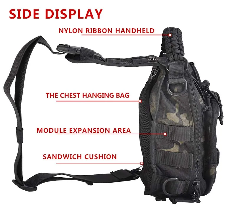 Военная Тактическая нагрудная сумка 1050D, камуфляжная сумка на ремне для походов, рюкзак для кемпинга, сумка через плечо для охоты и отдыха на... от AliExpress RU&CIS NEW