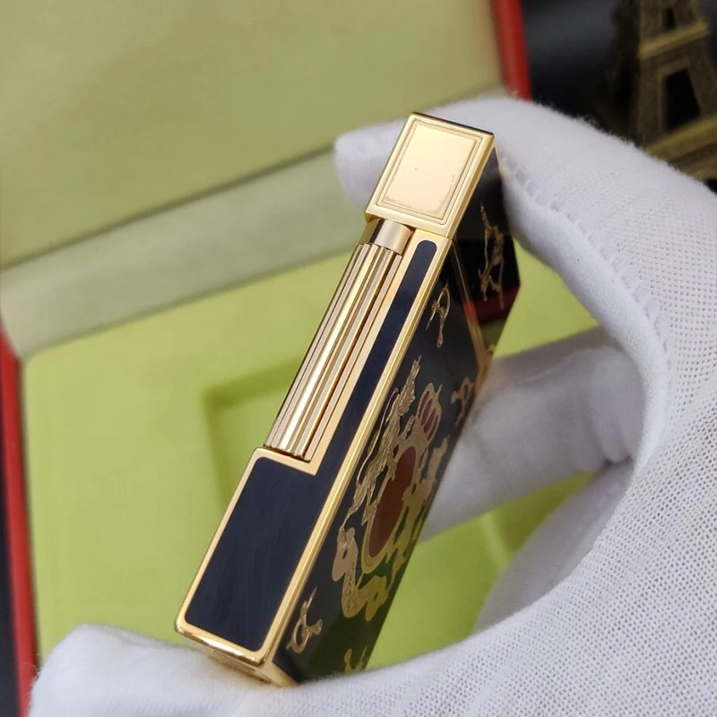 

100% New vintage dupont bright sound gas lighter windproof copper body for cigarette