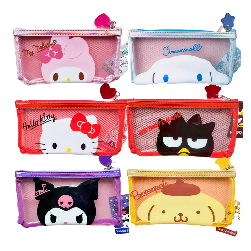 

Симпатичная мультяшная Мелодия Cinnamoroll KT кошка пурин собака Kuromi ПВХ водонепроницаемая сумка для хранения кавайные игрушки сетка Студенческ...