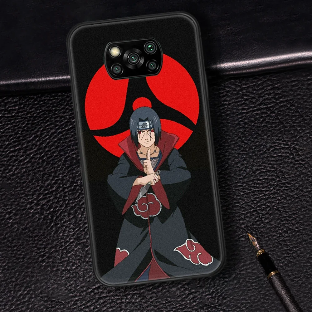 

NARUTO Uchiha Itachi Phone case Cover Hull For Xiaomi Mi A2 A3 8 9 SE 9T 10 10T Lite Pro Ultra Poco x3 black Coque Tpu Prime