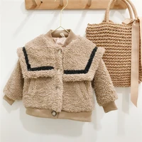 brown jacket winter spring coat outerwear top children clothes school kids costume teenage girl clothing woolen cloth high quali