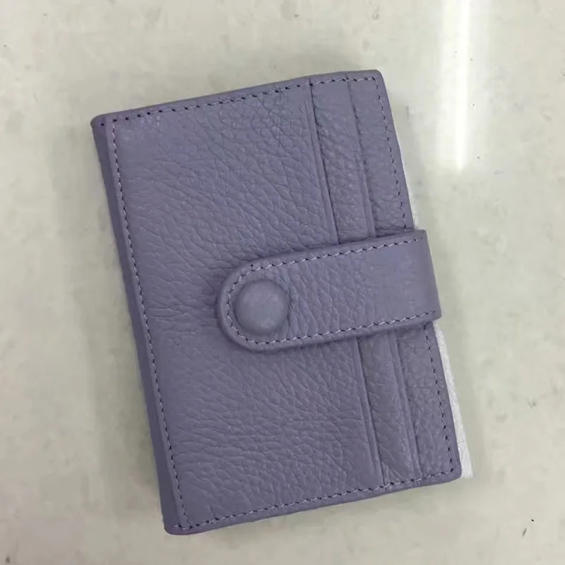 purple 8 CHSANATO, высокое качество, натуральная кожа, кредитный держатель для карт, для девушек, Бизнес ID, визитница, многофункциональный, тонкий, мини кошелек - Цвет: purple 8