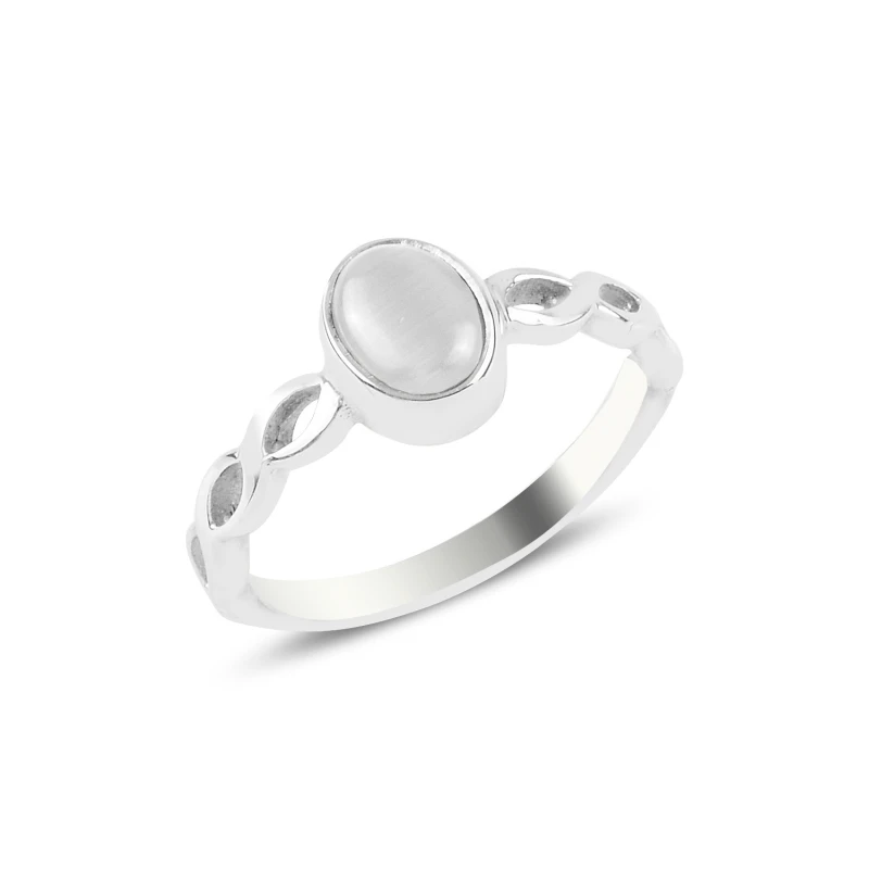 

Silverlina Silver White Cat 'S Eye Engagement Ring