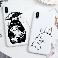 cute totoro ghibli miyazaki anime phone case for iphone 12 11 pro max mini xs 8 7 6 6s plus x se 2020 xr candy white silicone