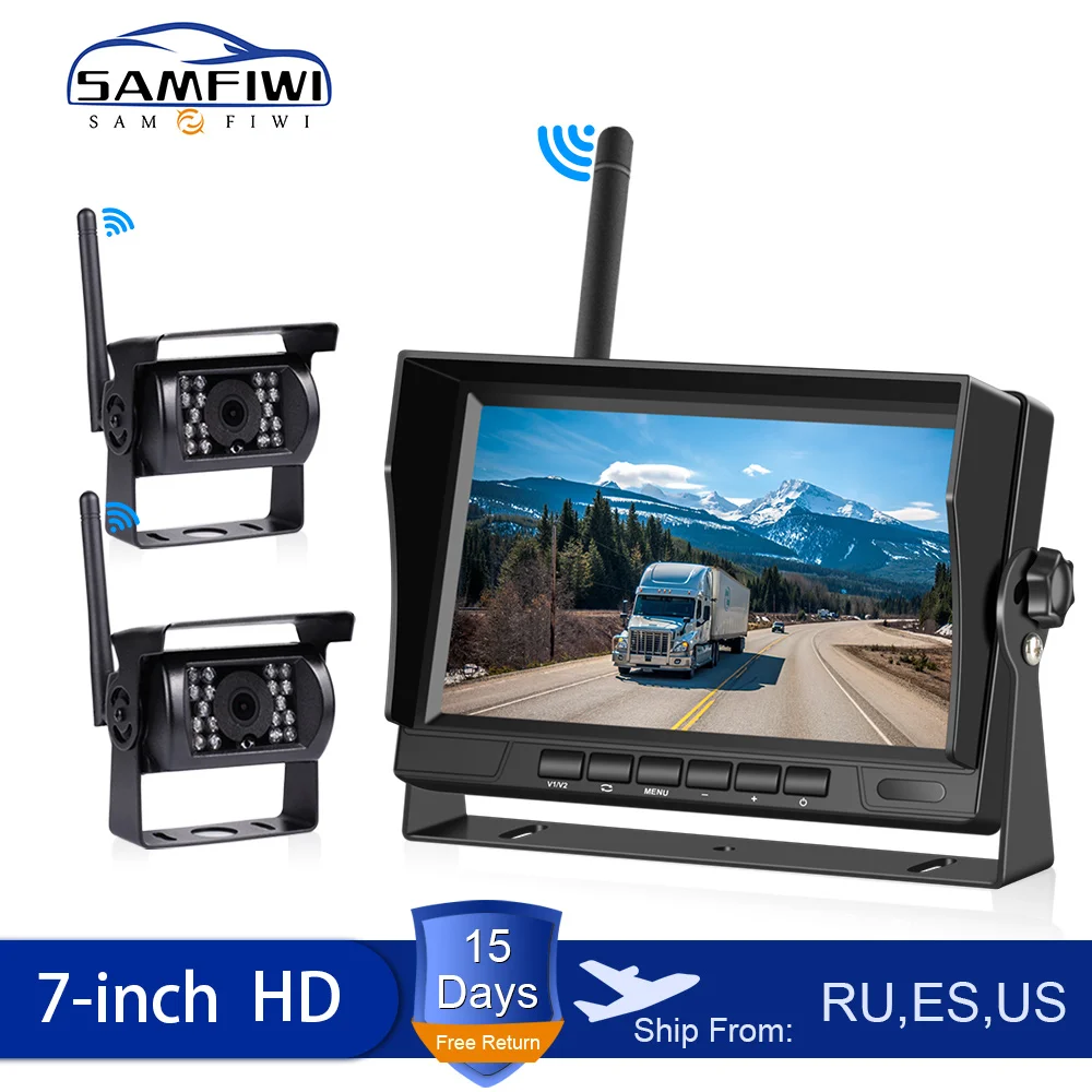 Автомобильный монитор беспроводной 7 дюймовый дисплей заднего вида для