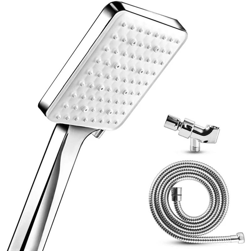 

Shower Head with 1.5M Stainless Steel Hose and Bracket 6 Spray Types Hand Shower Shower High Pressure Water Saving