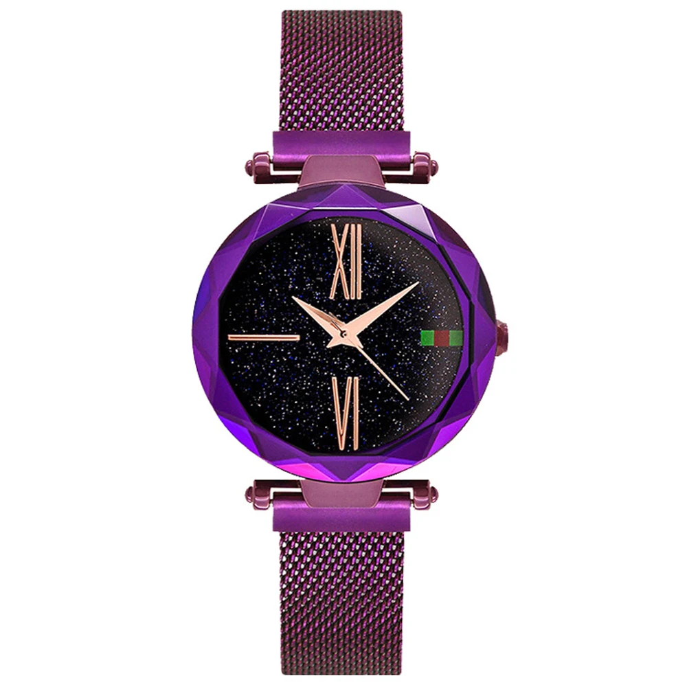 

Luxury Rose Gold Women Watches Minimalism Starry Sky Magnet Buckle Fashion Casual Female Wristwatch Waterproof Roman Numeral