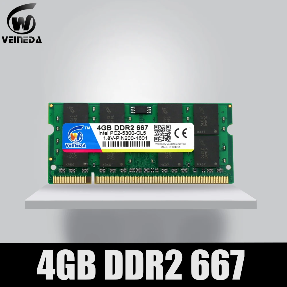 VEINEDA Ram ddr2 4 Гб 2 1 ГБ 667 МГц для ноутбука Mobo поддержка ddr PC2 5300 Sodimm Ram|ddr2 4gb 667mhz|ddr2 4gbram |