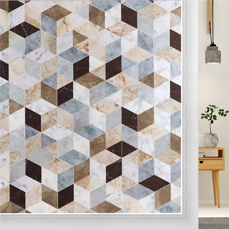 

LUCKYYJ Window Film Static Privacy Film Decoration Self Adhesive Glass Film for UV Blocking Heat Control Window Glass Stickers