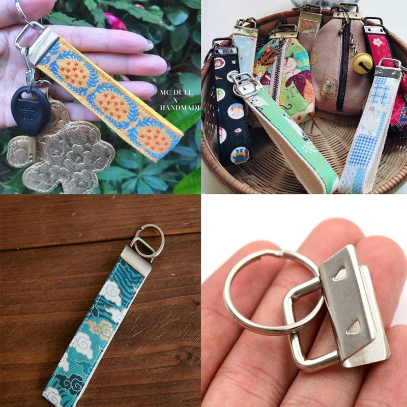 

NEW-Glass Running Pliers and 40 Pcs 1 Inch Fob Chain Wristlet Hardware with Key Ring Fob with Pliers