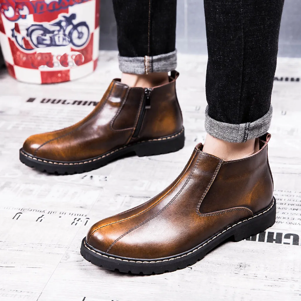

Casual Style Men Chelsea Boots Spring Autumn Winter Fashion Ankle Boots Mens Formal Dress Shoes 7.10