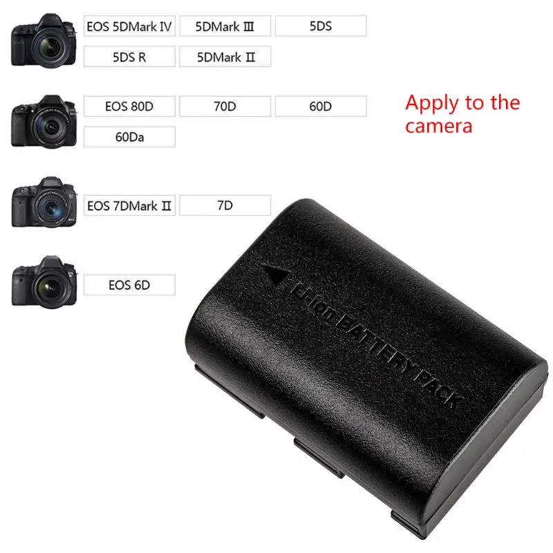 

Large Capacity LP-E6 Battery for Ca-non EOS 6D 7D 5DS 5DSR 5D Mark II IV 5D 60D 60Da 70D Cameras Accessories