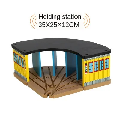 Детский конструктор трек деревянный магнитный поезда гаража станции разные