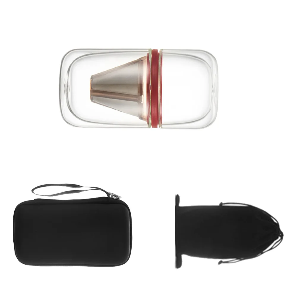 

Portable Travel Coffee Maker Double Cup Coffee Tea Pot Kitchen Tool with Bag (Black)