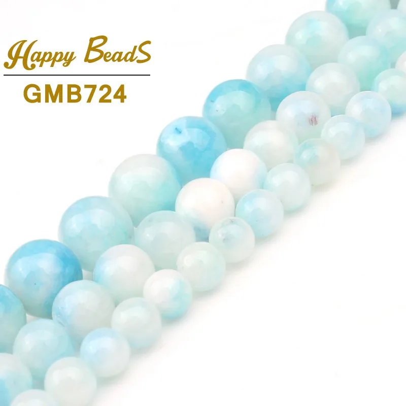 Бусины из нефрита персидские синие круглые бусины россыпью для изготовления