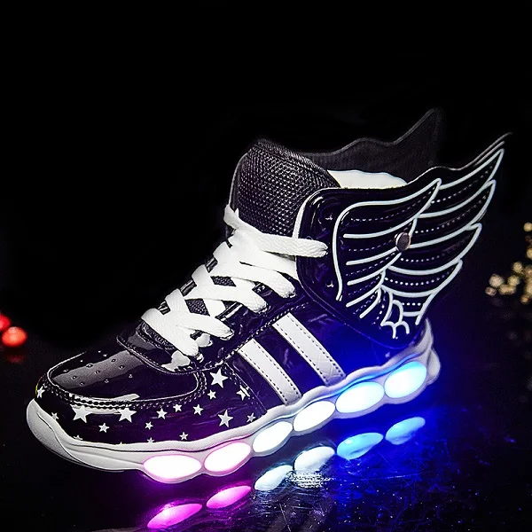

Children Shoes Light Led luminous Shoes Boys Girls USB Charging Sport Shoes Casual Led Shoes usb Wing Kids Glowing Sneakers