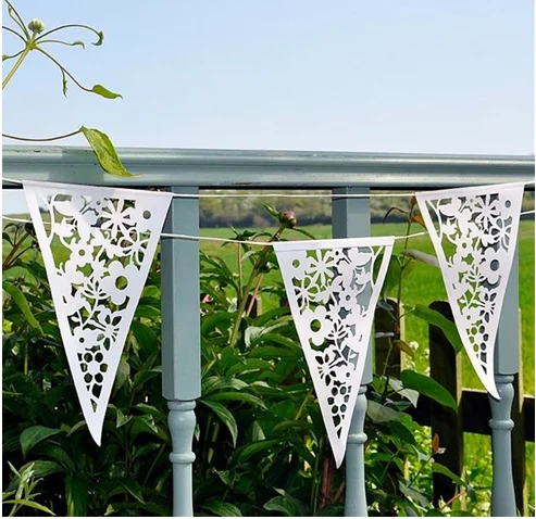 10 компл./лот белый Цвет полые Украшенные флаг|Флажки вымпелы и конфетти| |