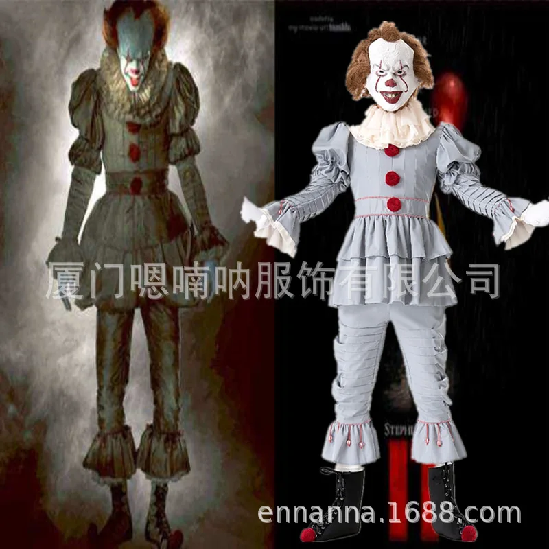 Белый карнавальный костюм Pennywise от «Возвращение Джокера. Аксессуар: брюки воротник перчатка крышка ботинка