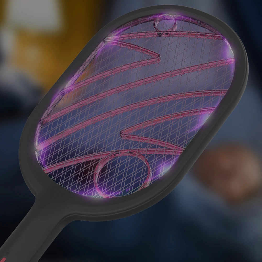 

Fly Swatter User Friendly Handheld LED Light Intelligent Mosquito Killer USB Rechargeable Dual Use Electric ABS With Base