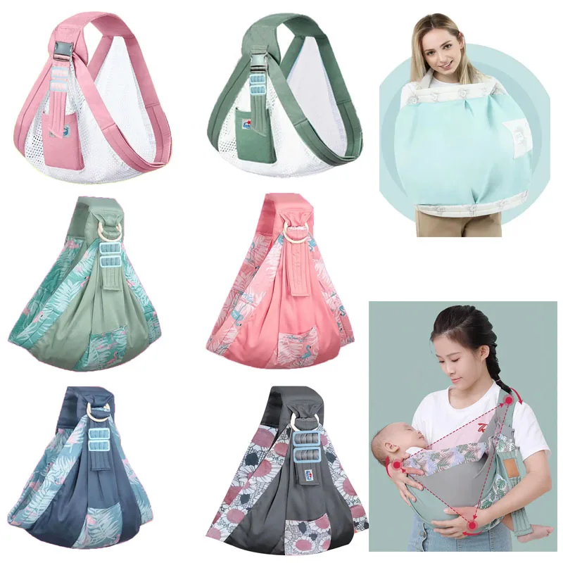 

Ring Sling Newboran Baby Nursing Cover Ergonomic Kangaroo Shoulder Baby Carrier Wrap Cotton Mesh Breathable Breastfeeding Scarf