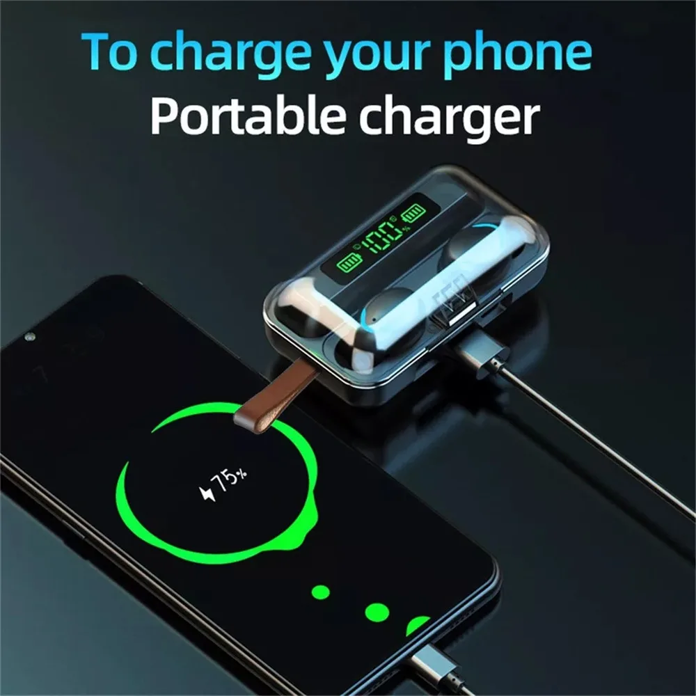 TWS F9 Bluetooth наушники с микрофоном светодиодный дисплей беспроводные