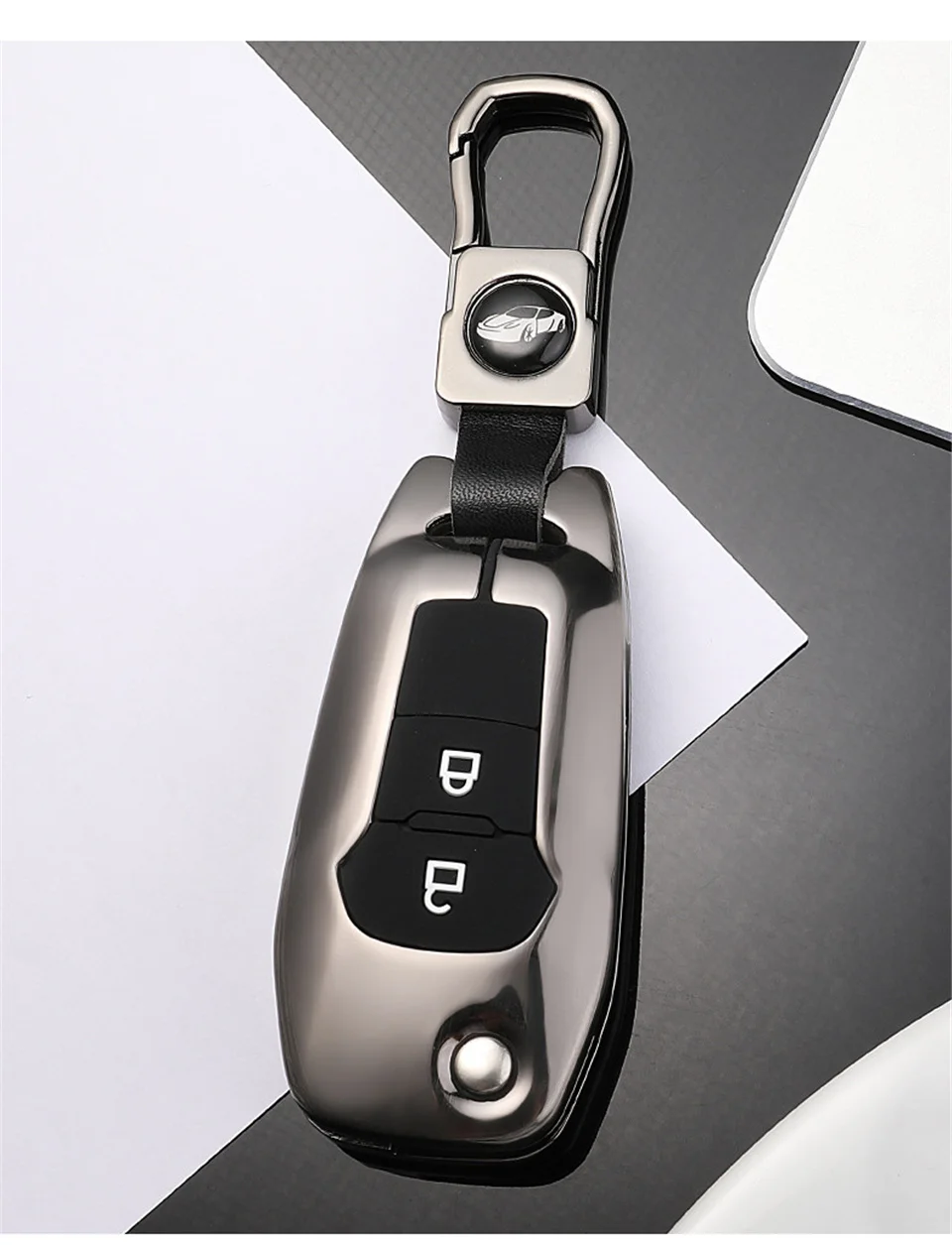 Custodia Cover chiave auto per Ford Fusion Fiesta Escort Mondeo Everest Ranger accessori portachiavi auto coperchio chiave supporto tappo proteggi Set - Ha7235d33b94544f087f8f1d8712dd820T