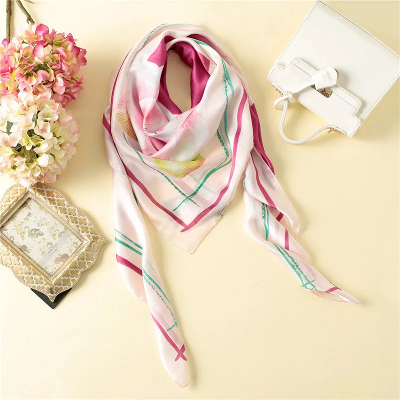 Visual Axles Plus Size Square Scarf Women Luxury Brand Foulard Pashmina Shawls Ladies Boho Rose Head Hijab New 2020 SFN275 |