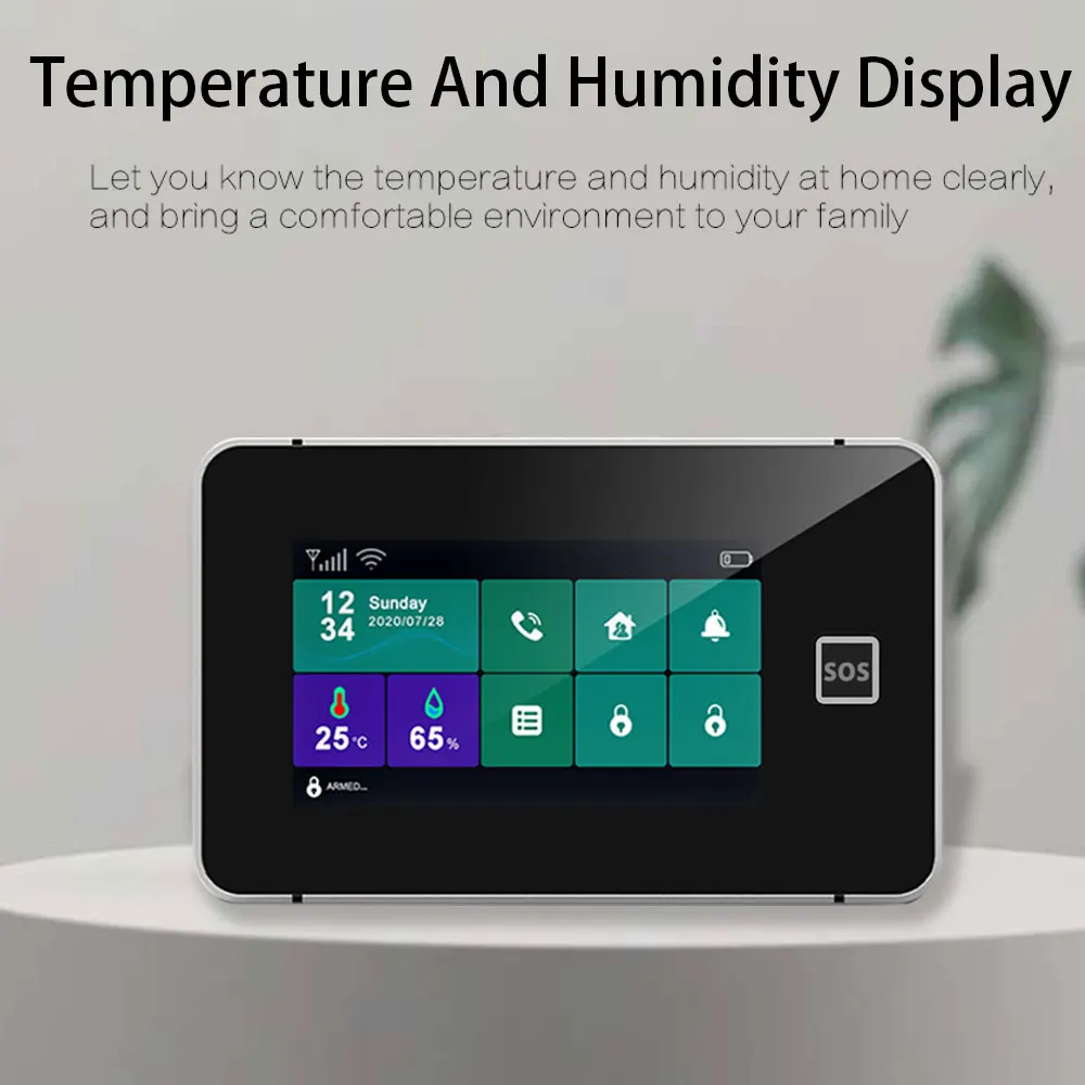 ZONAN G60B Security Alarm System Tuya WiFi Gsm 433MHz Smart Home Anti-theft Alarm Temperature Humidity Display App Control enlarge