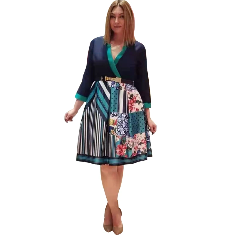 

Autumn Winter African Dress For Women Fashion Dashiki Print Ruffles Vestidos New Arrival Robe Elegant African Party Dress