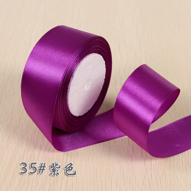 Темно-фиолетовый 6 мм 1 см 1,5 см 2 см 2,5 см 4 5 см атласными лентами DIY Искусственные Шелковые Розы Ремесла поставок швейной фурнитуры Скрапбукинг Материал - Цвет: Темно-фиолетовый