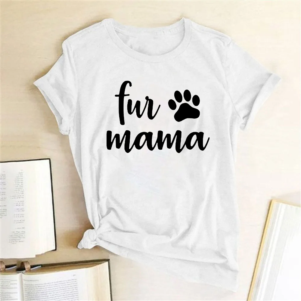 

Забавная женская футболка с принтом «собачий лап», топы для женщин, летняя футболка с коротким рукавом, повседневные свободные женские руба...