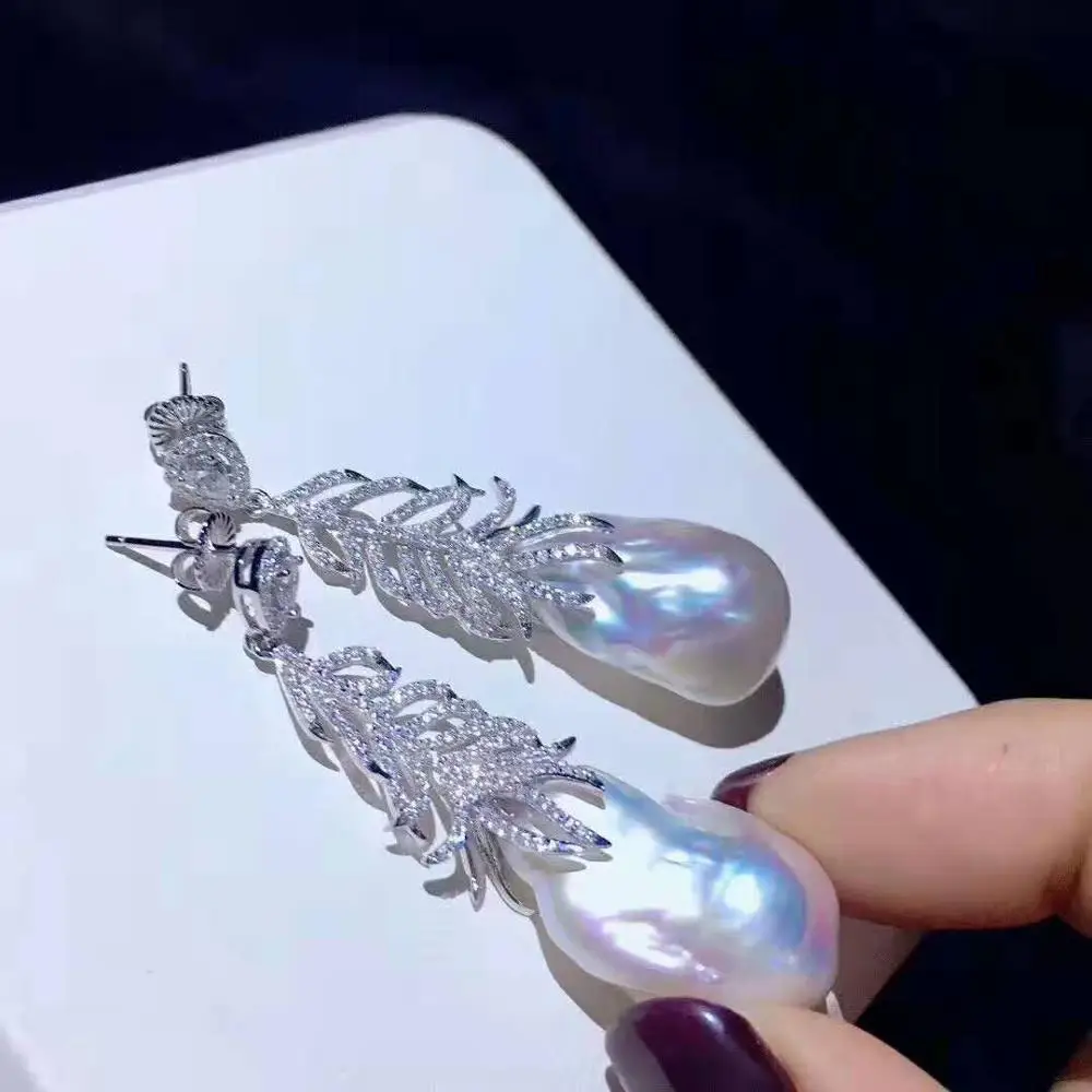 Серьги с натуральным пресноводным искусственным жемчугом|Серьги-подвески| |