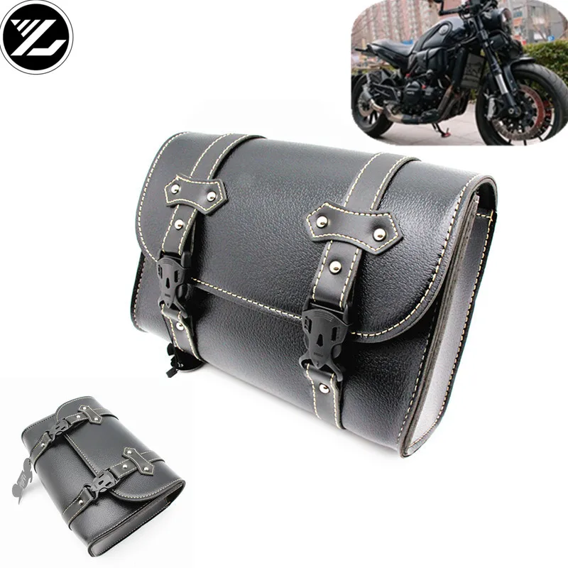Universal Motorcycle Saddlebags Leather Side Storage Tool Pouch Luggage Bag for yamaha suzuki honda kawasaki Triphum Indian | Автомобили и