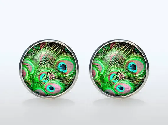 Винтажные высококачественные свадебные запонки Модные Позолоченные павлиньи