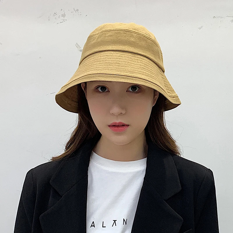 

Summer Bucket Hat For Women Sun Hat Korean Sunscreen Small Brim Fishermen Caps Basin Chapeau Beach Panama Hip-hop Hats Bob Caps