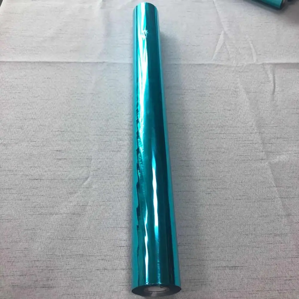 

Germany KURZ LUXOR 308 color light blue hot stamping foil for press on bottle ,card ,cloth box and so on .Holographic Paper Stic