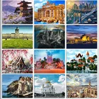 Всемирно известный здания Наборы Diy картина маслом по номерам город ориентир пейзаж настенная Картина на холсте, украшение для дома, подарок