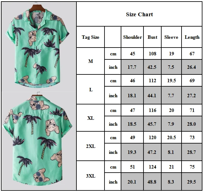 

Mens Short Sleeve Hawaiian Fashion Shirt 2021 Summer Beach Casual Loose Top Printed Turn-down Collar Single Breasted