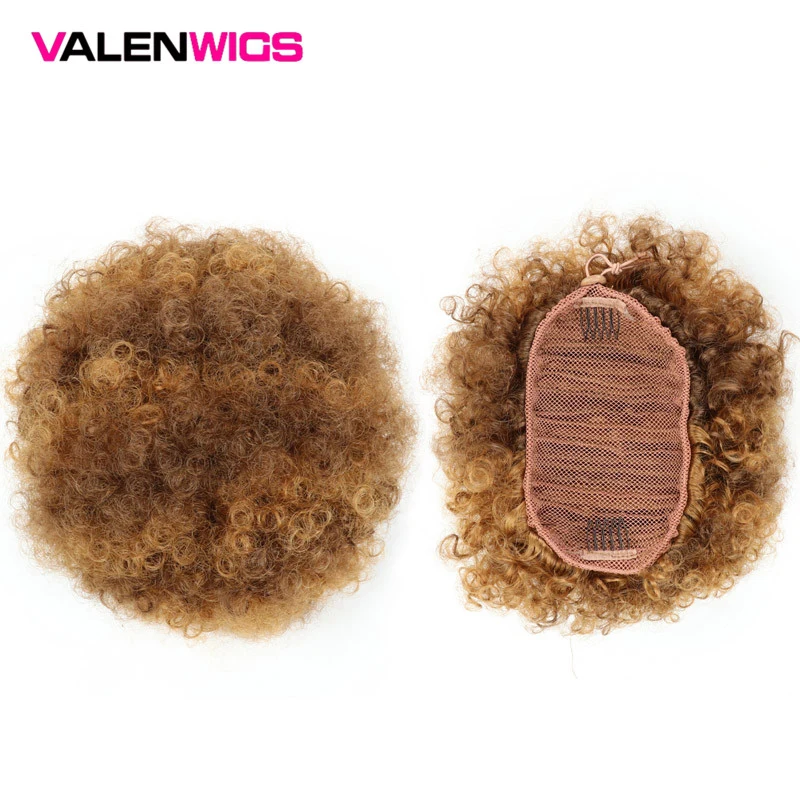 Valenwigs афро пышные короткие кудрявый шиньон волос булочка на шнурке в синтетические хвостики для прически с зажимами прядка для наращивания волос