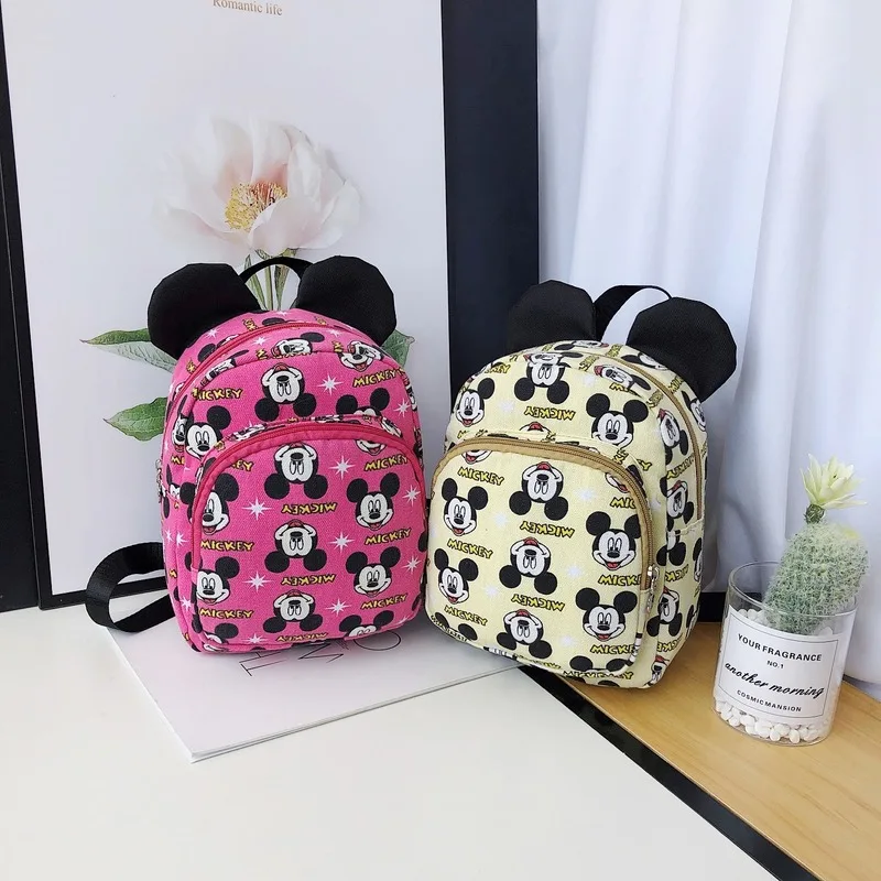 Холщовый Рюкзак с Микки для мальчиков и девочек мини-рюкзак девочек-подростков