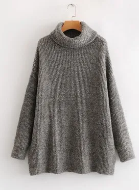 

Oversize Turtleneck Knitted Women's Sweater Pullovers Long Batwing Sleeve Winter Solid Women Sweaters 2020 Loose Basic Jumper